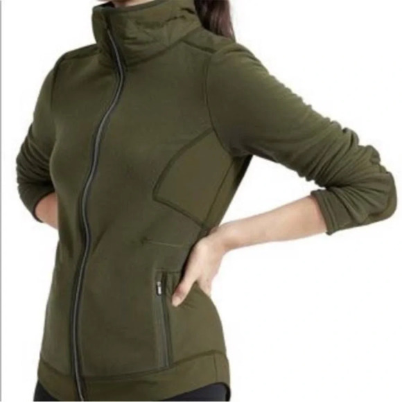 Athleta Jackets & Blazers - Athleta Outlander Full Zip FleeceJacket- Olive- Size Medium